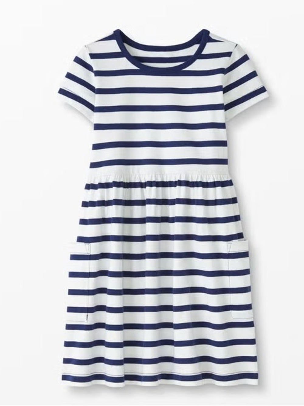 Hanna Andersson Short Sleeve Navy Stripe Pocket Dress Size 4